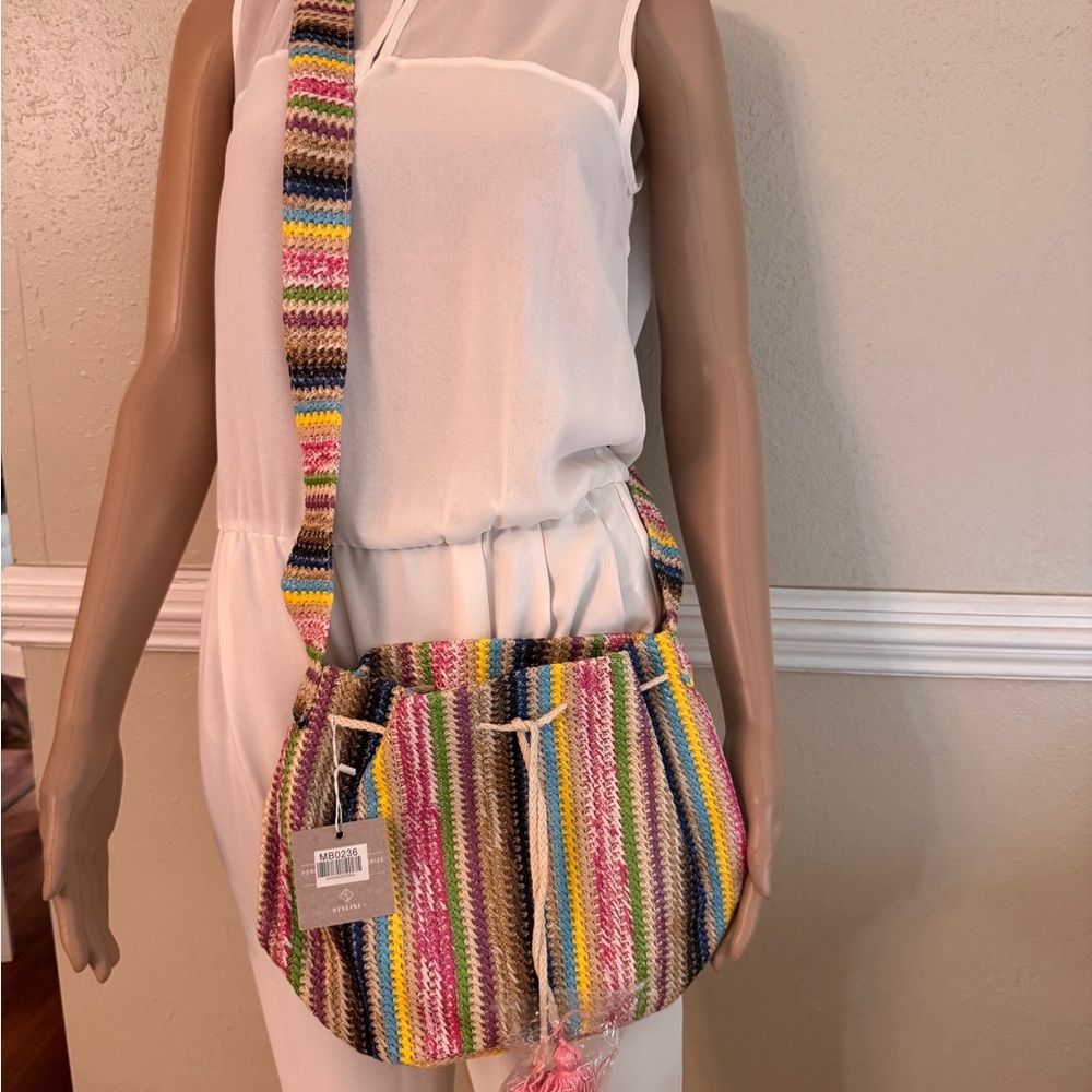 Colorful Striped Shoulder Bag